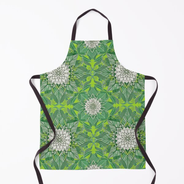 Item preview, Green Lotus Botanical Pattern – Intricate Tropical Floral & Leaf Design designed and sold by Mousy17.