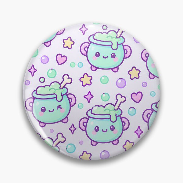 Item preview, Kawaii Magic Cauldron Pastel Pattern designed and sold by Soft Berry Studio.