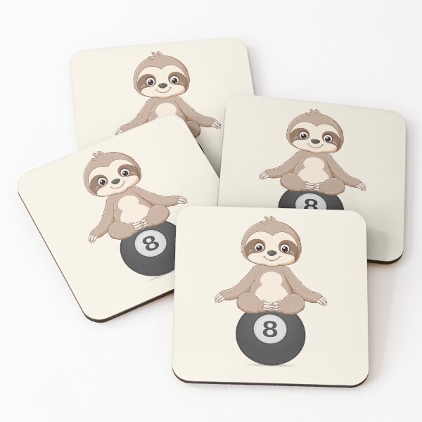 Item preview, Cute Sloth Sitting on an Eight Ball designed and sold by SimpleUla.