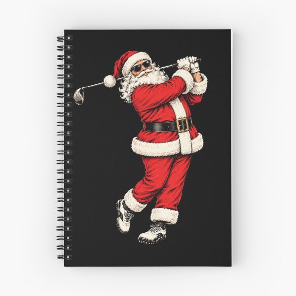 Item preview, Golf Santa in Sunglasses Swinging Club Festive Artwork designed and sold by ROUX-ART.