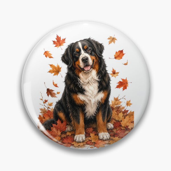 Item preview, Bernese Mountain Dog Among Autumn Leaves designed and sold by PAPIRO SIGLO XXI.