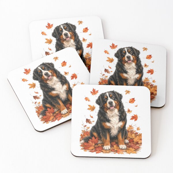 Item preview, Bernese Mountain Dog Among Autumn Leaves designed and sold by PAPIRO SIGLO XXI.