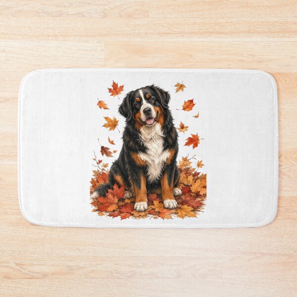 Item preview, Bernese Mountain Dog Among Autumn Leaves designed and sold by PAPIRO SIGLO XXI.