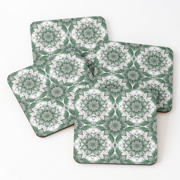 Item preview, Emerald Botanical Mandala Floral Pattern – Vintage Green Nature Design designed and sold by Mousy17.