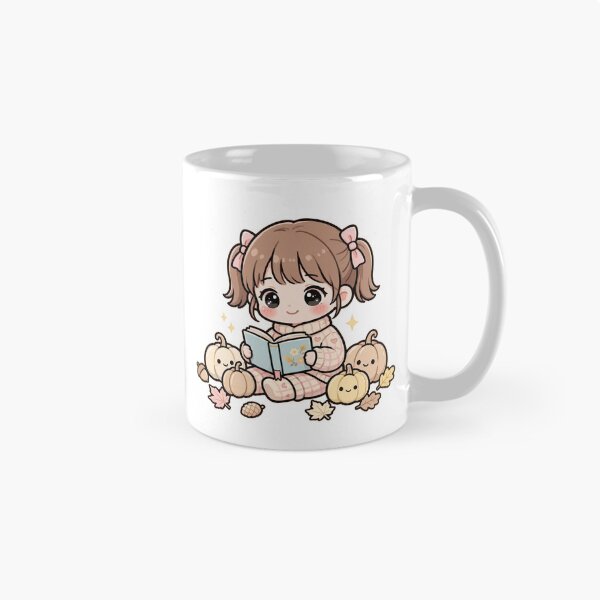 Item preview, Thanksgiving Pumpkin Reading - Cute Girl Reading with Pumpkins and Leaves - Fall Thanksgiving Book Lover Sticker designed and sold by Cozy Book Club.
