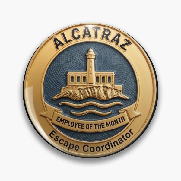 Item preview, Alcatraz Escape Coordinator - Employee of the Month Fake Badge designed and sold by RogueSquirrels.