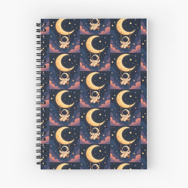 Item preview, Cute Astronaut Swinging on Crescent Moon designed and sold by creativerooney.