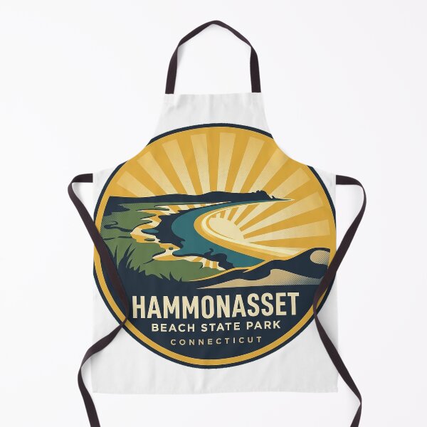 Item preview, Hammonasset Beach State Park Sticker - Connecticut Coast Map Badge designed and sold by DetourDgn.