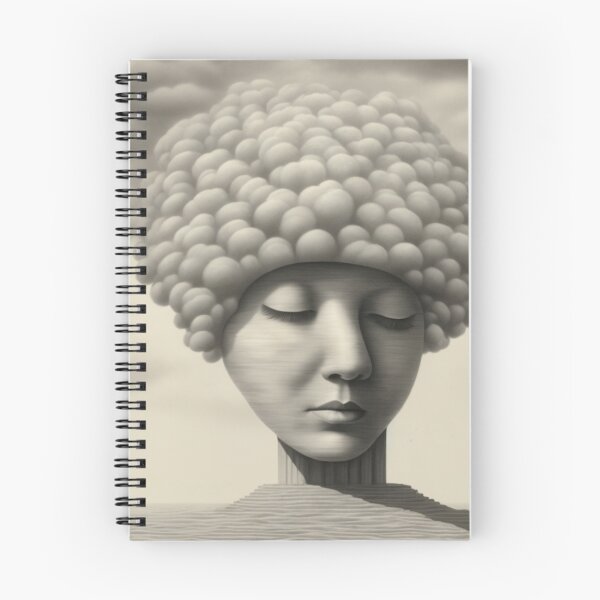 Item preview, Surreal Cloud Mind Portrait – Dreamlike Sculptural Face Art Print designed and sold by HOODYBUDSTYLES.