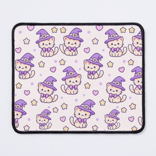 Item preview, Kawaii Cat Witch Pastel Pattern designed and sold by Soft Berry Studio.