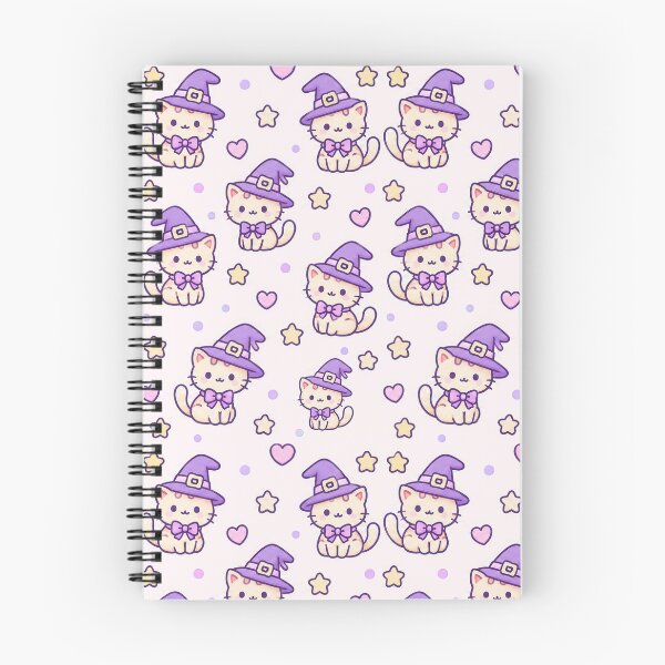 Item preview, Kawaii Cat Witch Pastel Pattern designed and sold by Soft Berry Studio.