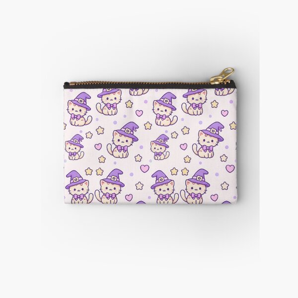 Item preview, Kawaii Cat Witch Pastel Pattern designed and sold by Soft Berry Studio.