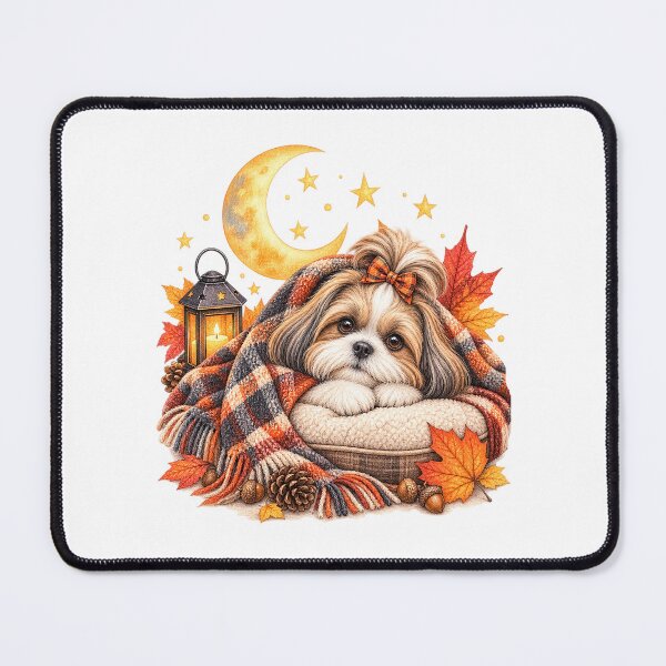 Item preview, Cozy Shih Tzu Under the Moon | Autumn Dog designed and sold by PAPIRO SIGLO XXI.