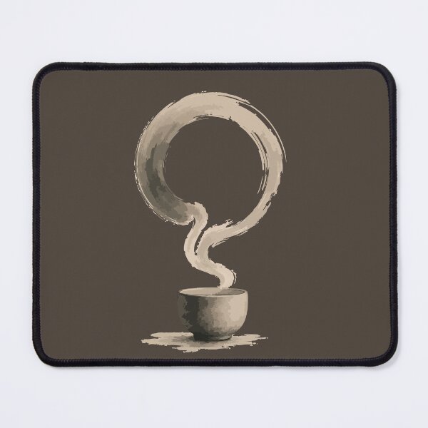 Item preview, Zen Tea Cup with Enso-Inspired Steam designed and sold by SimplePoDesign.