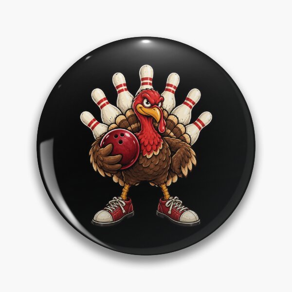 Item preview, Bowling Turkey Mascot with Strike Pins and Sneakers designed and sold by ROUX-ART.