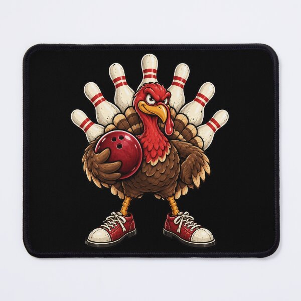 Item preview, Bowling Turkey Mascot with Strike Pins and Sneakers designed and sold by ROUX-ART.