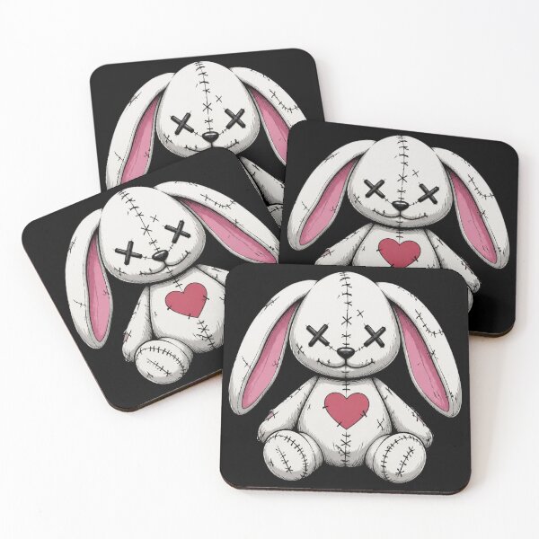 Item preview, Emo Bunny Cross Eyes Stitched Gothic Creepy Cute Art designed and sold by HOODYBUDSTYLES.