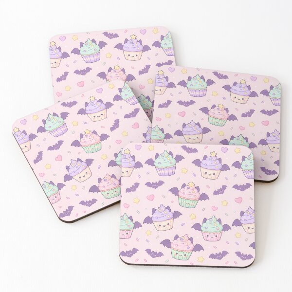 Item preview, Kawaii Bat Cupcake Pattern designed and sold by Soft Berry Studio.