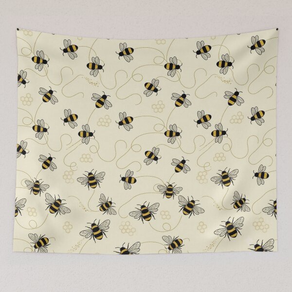 Item preview, Honeybee Seamless Pattern designed and sold by ShivCraftStudio.