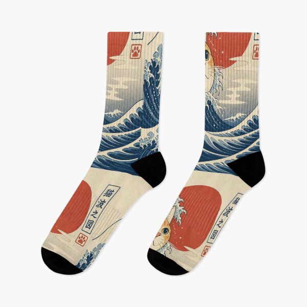 Item preview, The Great Wave Ginger Cat Japanese Art designed and sold by creativerooney.