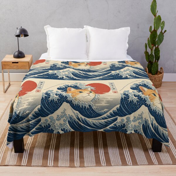 Item preview, The Great Wave Ginger Cat Japanese Art designed and sold by creativerooney.