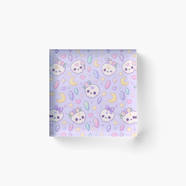 Item preview, Kawaii Magic Skull Pattern designed and sold by Soft Berry Studio.
