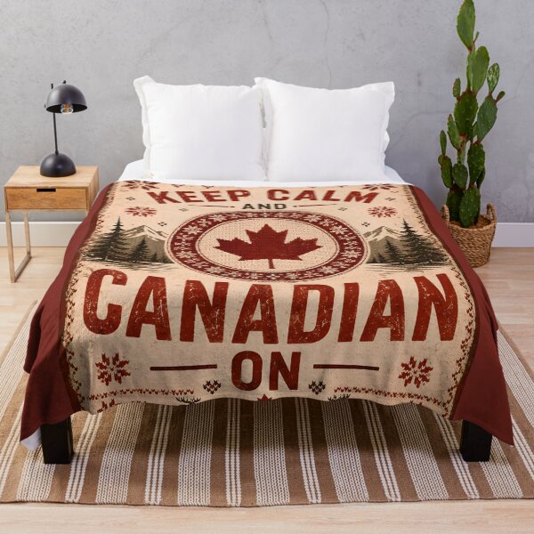 Item preview, Keep Calm and Canadian On Vintage Sweater Slogan designed and sold by Sybille-Yates.