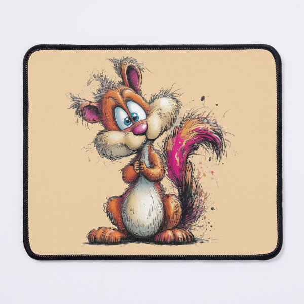 Item preview, A cartoon illustration of a chubby squirrel with large bright blue eyes and a pink nose. designed and sold by 123ks.