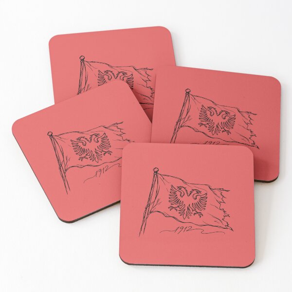 Item preview, Albanian flag 1912 as hand-drawn line art designed and sold by VisualLine.al.
