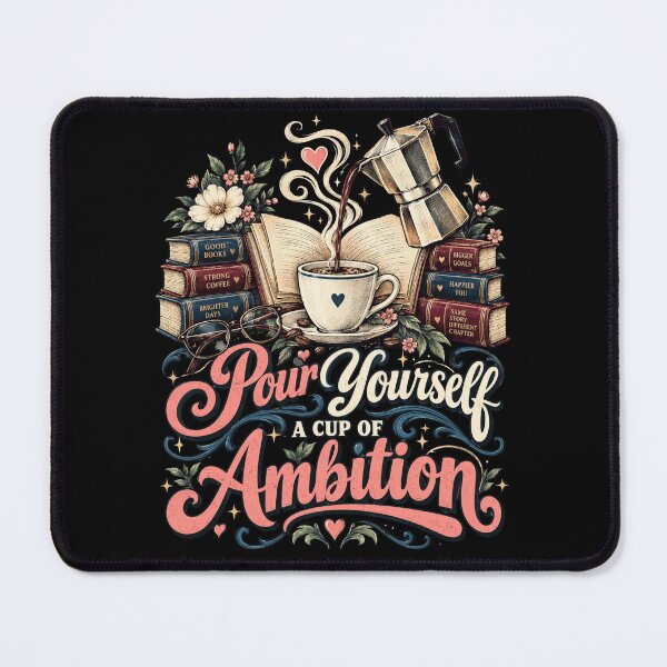 Item preview, coffee Lover Vintage Bookish Quote Floral Illustration designed and sold by ROUX-ART.