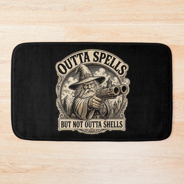 Item preview, Outta Spells Not Outta Shells - Gun Wizard Vintage Woodcut Shirt designed and sold by Dice_Goblin_Studio.