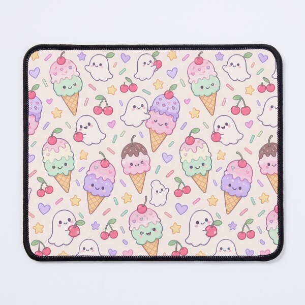 Item preview, Kawaii Ghost Ice Cream Pattern designed and sold by Soft Berry Studio.