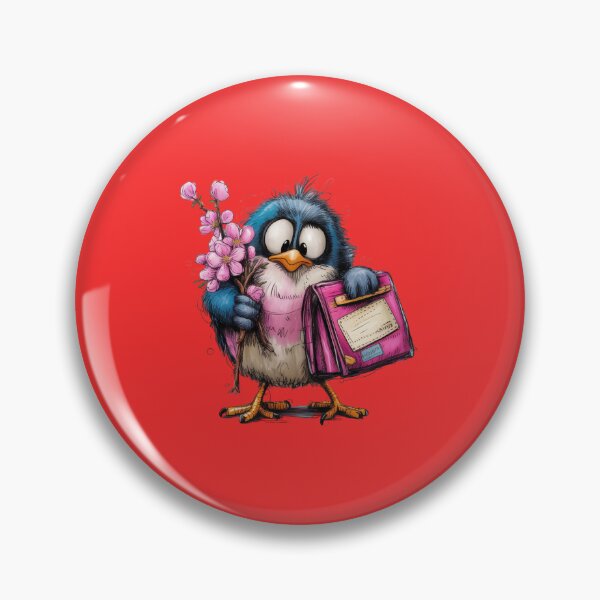 Item preview, A whimsical cartoon illustration of a cute bird character with a grumpy expression designed and sold by 123ks.