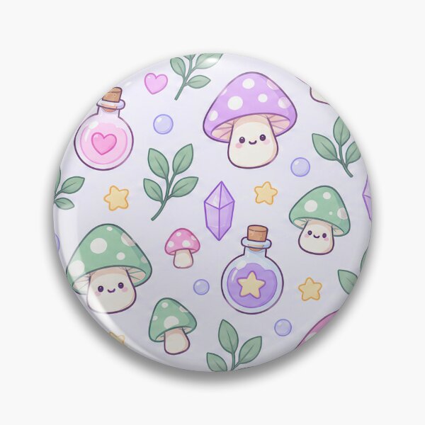 Item preview, Kawaii Mushroom Potion Pattern designed and sold by Soft Berry Studio.