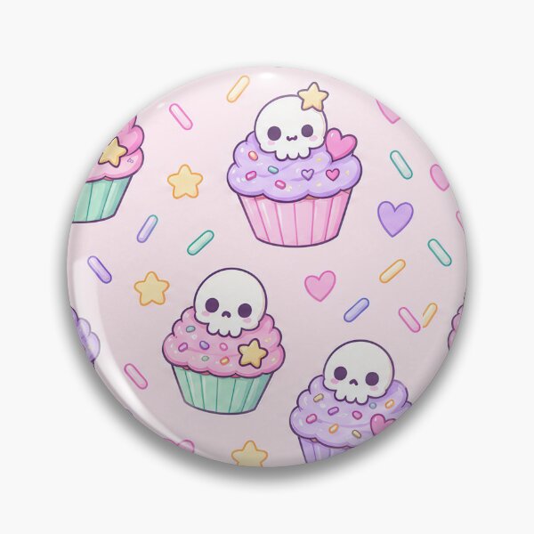 Item preview, Kawaii Skull Cupcake Pattern designed and sold by Soft Berry Studio.