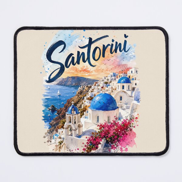Item preview, Santorini Coastal Paradise Vintage Greek Island designed and sold by Rosie's Wildflower Boutique.