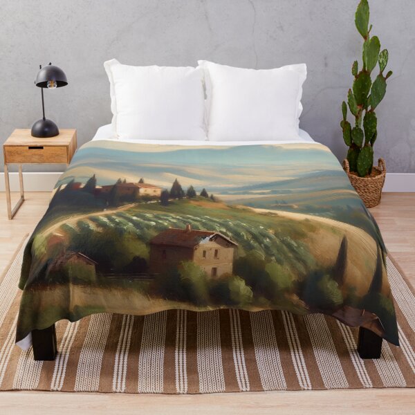 Item preview, Tuscan Glow – Warm Countryside Landscape designed and sold by Artsy2Fartsy.