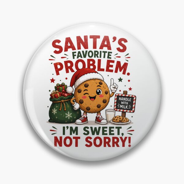 Item preview, Santa’s Favorite Problem – Funny Christmas Cookie Design designed and sold by SVALANART.