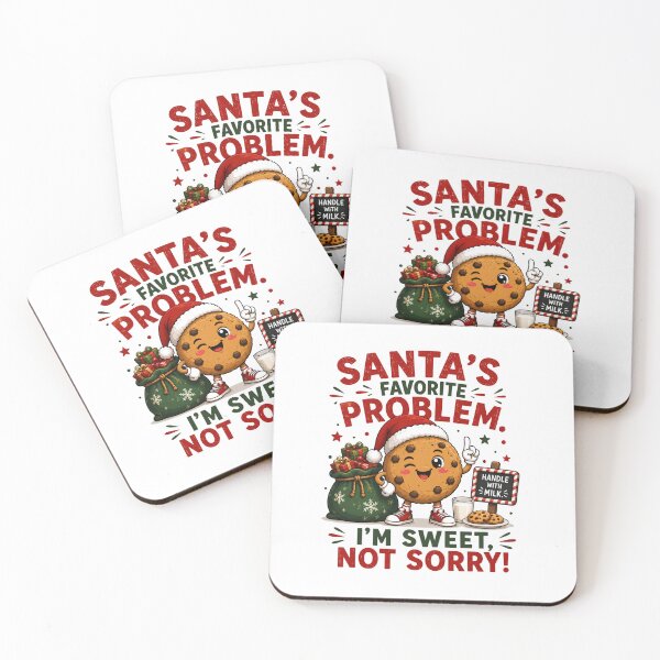 Item preview, Santa’s Favorite Problem – Funny Christmas Cookie Design designed and sold by SVALANART.