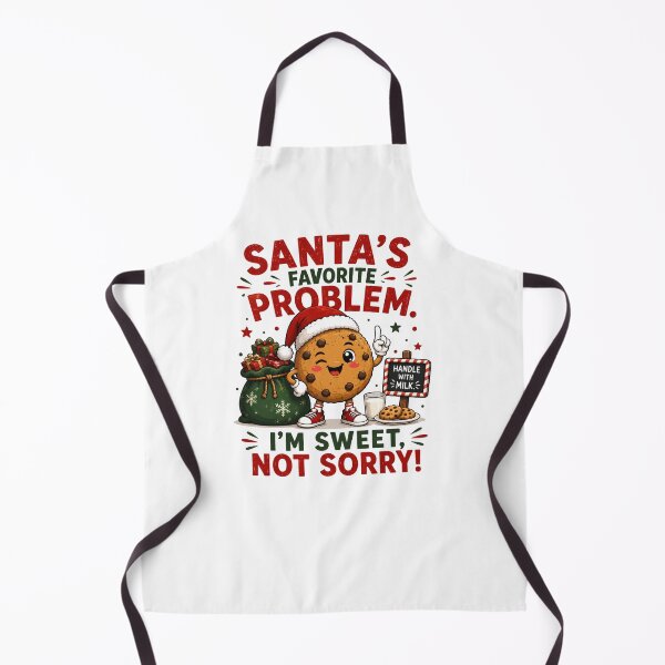Item preview, Santa’s Favorite Problem – Funny Christmas Cookie Design designed and sold by SVALANART.