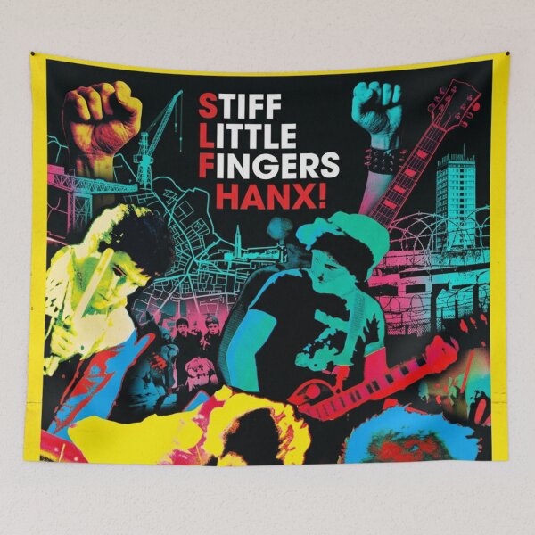 Item preview, Stiff Little Fingers Hanx! Original Custom Vintage Music Band Tee Unique Poster Wall Art designed and sold by Cool Robot Bro..