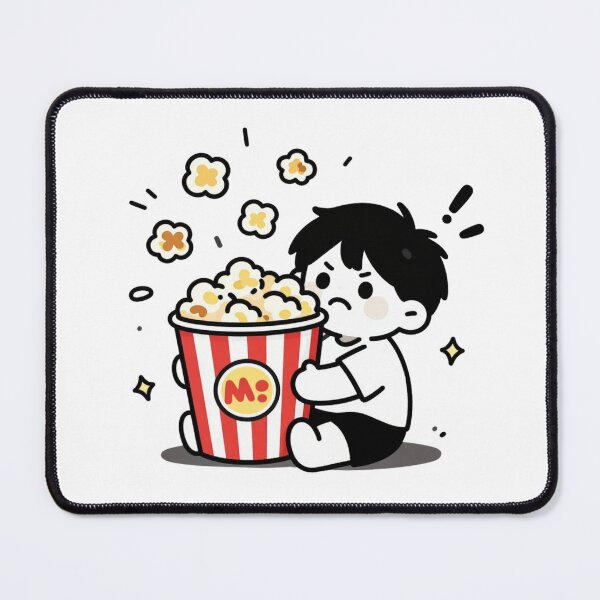 Item preview, Nervous Popcorn Snack - Cute Kawaii Emotional Doodle designed and sold by CrazySTK.