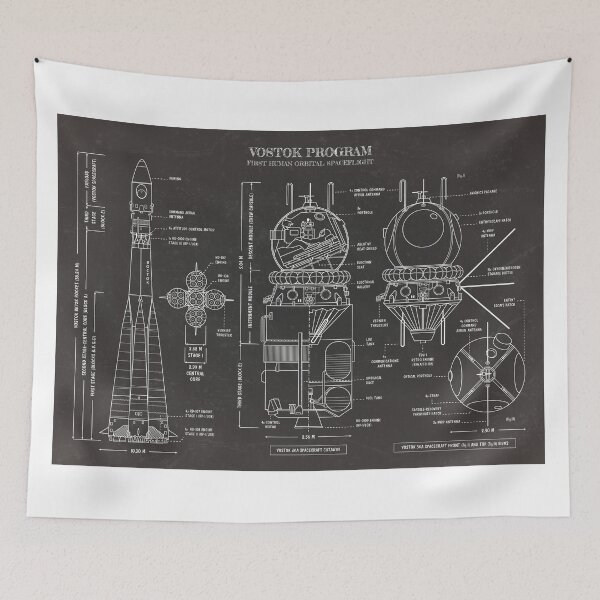 Item preview, Vostok Program. First Human Orbital Spaceflight (Blackboard) designed and sold by BGALAXY.