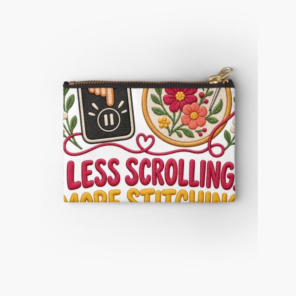 Item preview, Less Scrolling More Stitching – Funny Embroidery and Cross-Stitch Design designed and sold by hyperionrises.