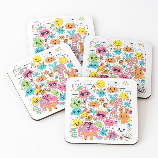 Item preview, Kawaii Neon Pop-Art – Cute Cartoon Characters & Playful Abstract Design designed and sold by HOODYBUDSTYLES.