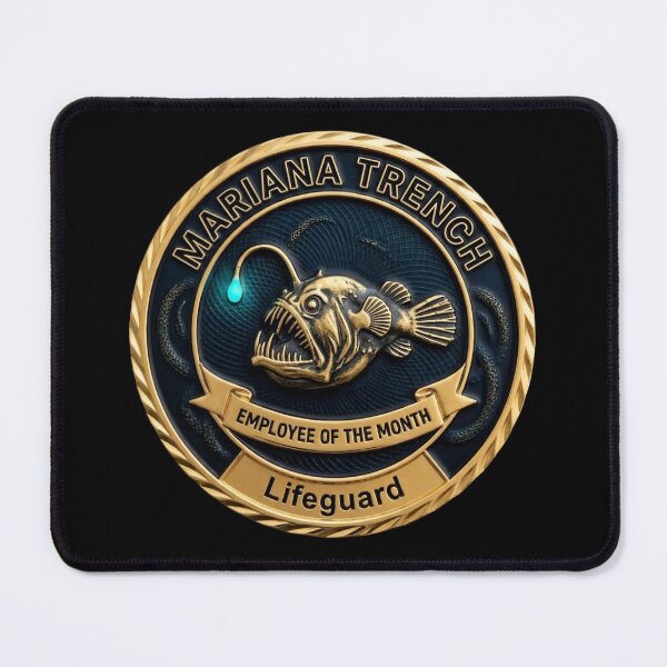 Item preview, Mariana Trench Lifeguard - Employee of the Month Fake Badge designed and sold by RogueSquirrels.