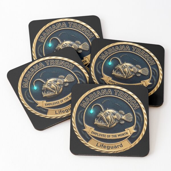Item preview, Mariana Trench Lifeguard - Employee of the Month Fake Badge designed and sold by RogueSquirrels.