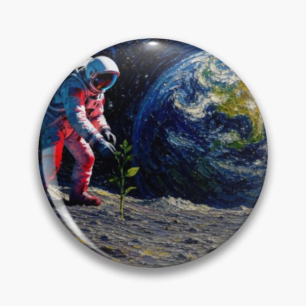 Item preview, Van Gogh Style Astronaut Planting Hope on Moon - Impressionist Space Art designed and sold by Ahmed Boss.
