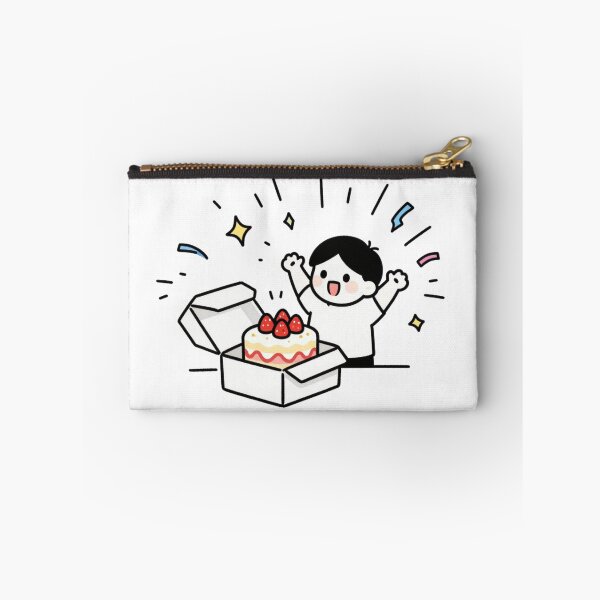 Item preview, Surprise Strawberry Cake - Cute Kawaii Emotional Doodle designed and sold by CrazySTK.