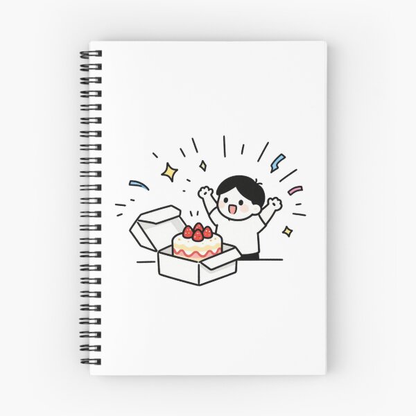 Item preview, Surprise Strawberry Cake - Cute Kawaii Emotional Doodle designed and sold by CrazySTK.